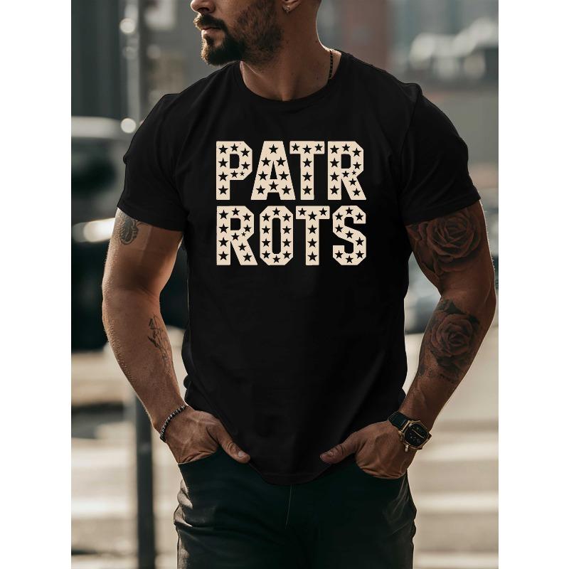 

Patriots Men S Shirt Printed Round Neck T-Shirt, Summer Casual Sports Fashion Trend Comfortable Fabric Cool And Breathable 4XL чорний