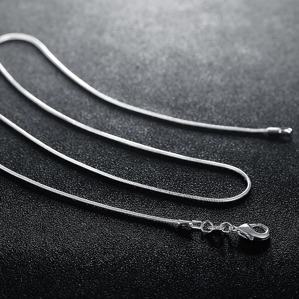 10pcs 925 Sterling Silver Fine 1MM Snake Chain Necklace for Women Man 16-30inches Fashion Party Wedding Jewelry Gifts Wholesale