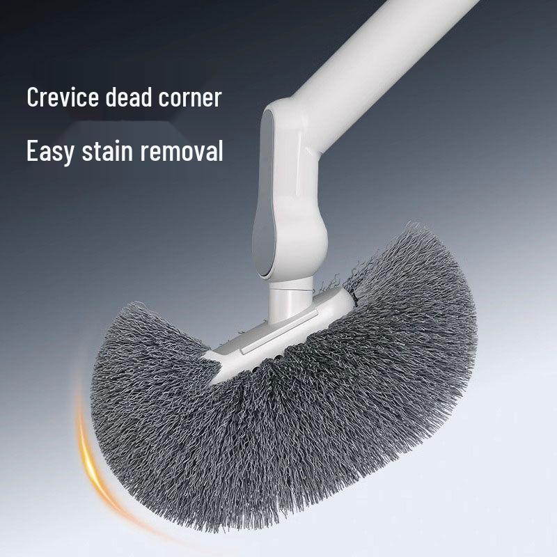 No-Dead-Angle Toilet Brush: Wall-Mounted, Punch-Free, Extended Handle for Bathroom Cleaning
