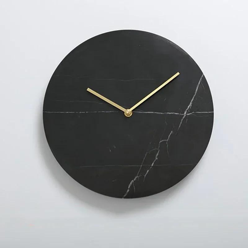 Nordic Large Wall Clock Modern Design Natural Marble Clocks Home Decor for Living Room Luxury Silent Watches Bedroom DecorM5Q1K1
