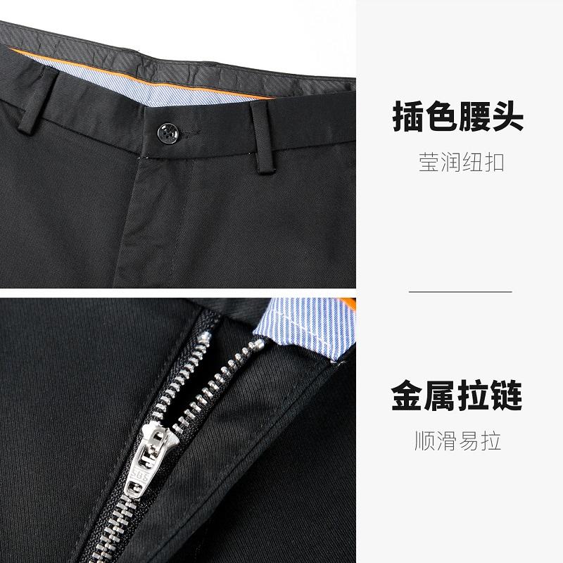 Diagonal mid waist business casual pants for men, solid color simple straight leg pants