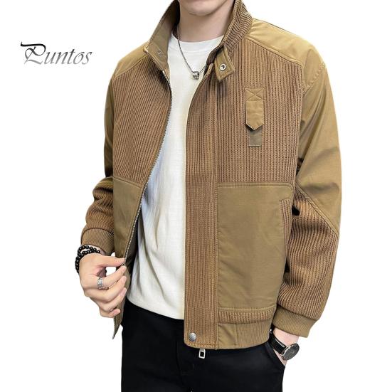 

Мужская куртка с воротником-стойкой, длинным рукавом, застежкой-молнией, куртка, пальто, однотонная вельветовая куртка в стиле ретро, короткая ветровка L