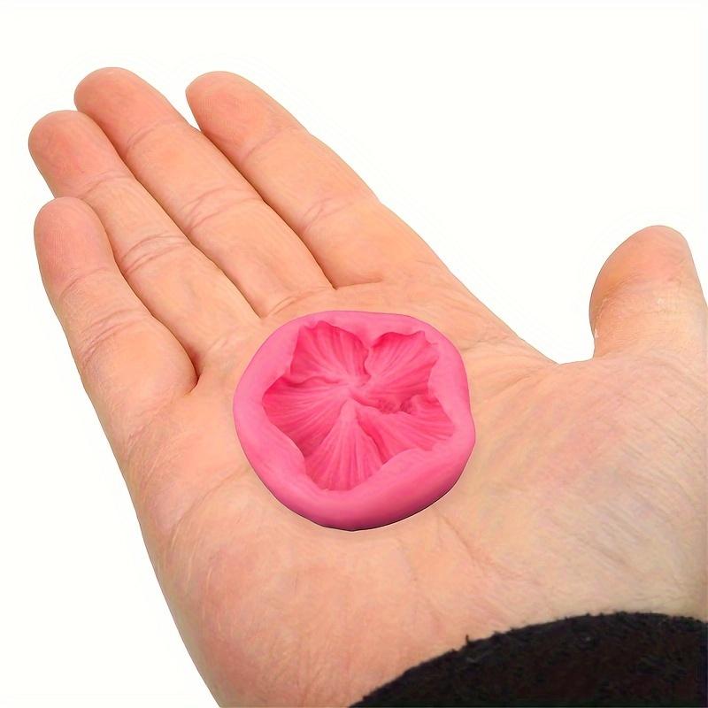 1pc Mini Five-Petal Hibiscus Flower Mold Silicone Mold DIY Mini Flower Aromatherapy Candle Mold Soap Mold