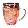 Double-Wall Glass Mug 350ml Heat-Resistant Flower Coffee Tea Cup Insulated Cup for Hot Cold