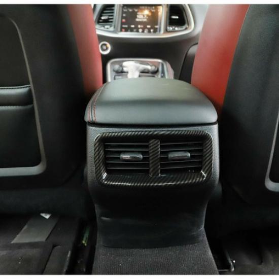 Carbon Fiber ABS Rear Air Vent Outlet Panel Trim Frame For Dodge Challenger 15+