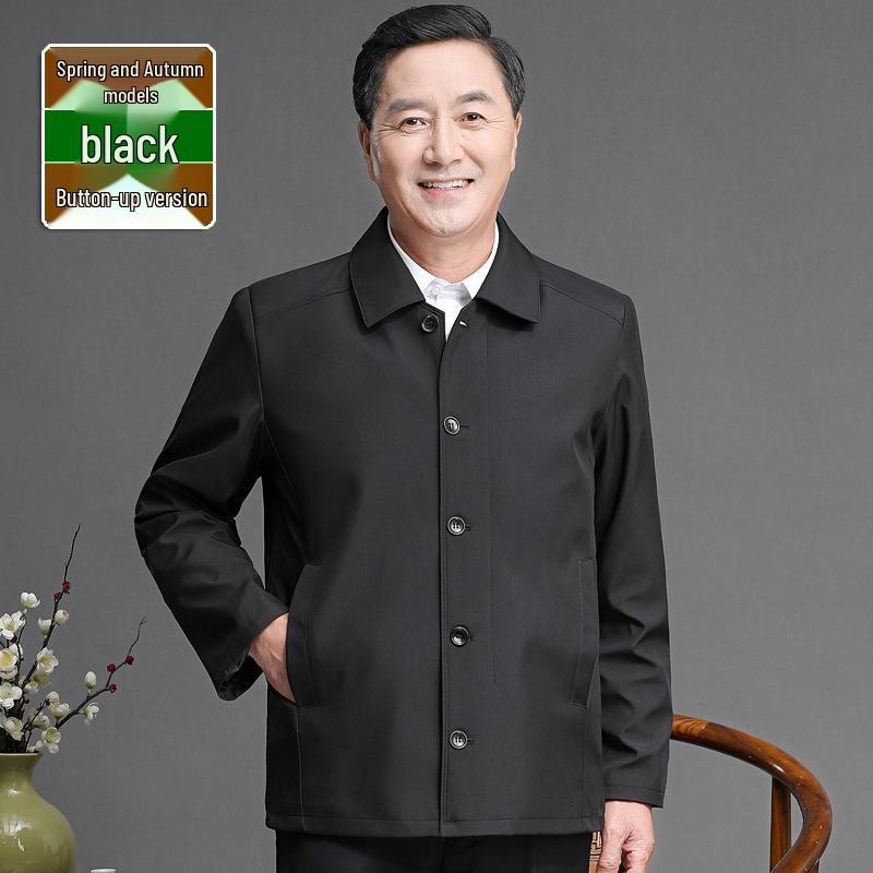 Middle-Aged and Elderly Men's Spring and Autumn Jacket – Ideal for 70-80-Year-Old Grandpa.