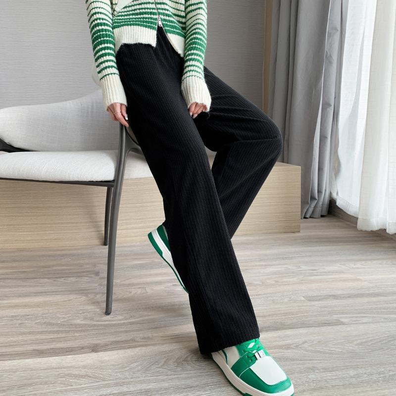 

Chenier wide-leg pants women s autumn and winter fleece thickened high-waisted loose straight pants casual floor-mopping trousers M