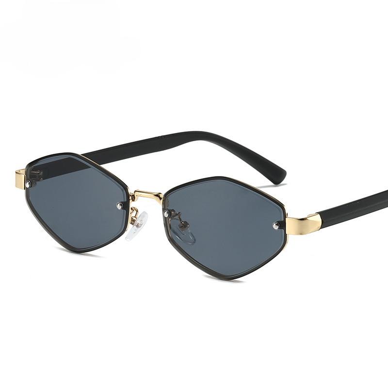 Fashion Small Polygonal Sunglasses Women Metal Rhombus Sun Glasses Ladies Hipster Sexy Cat Eye Shades Vintage