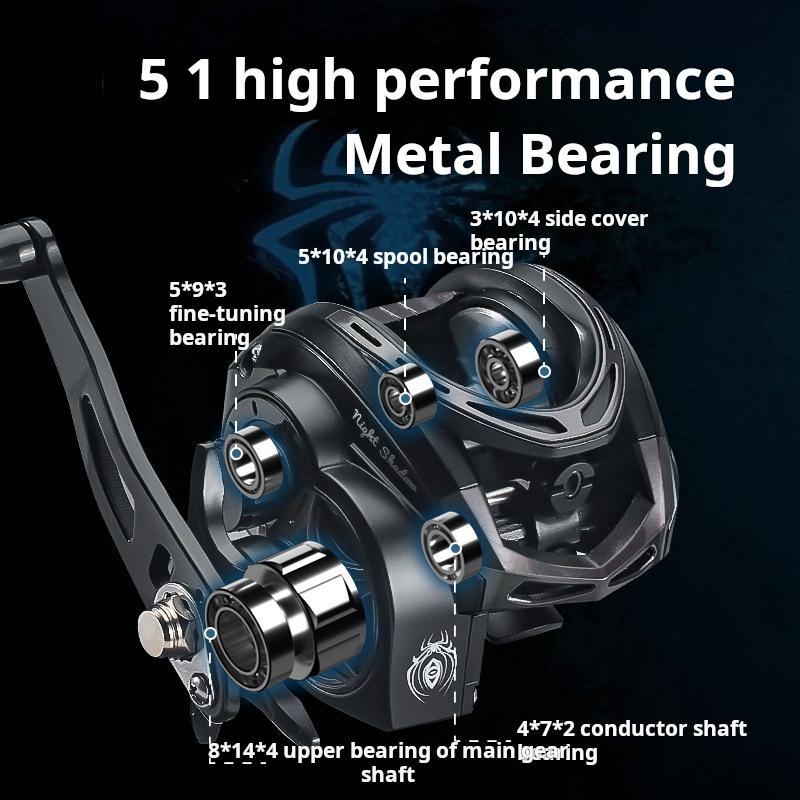 Ny baitcasting-snelle med enkelt krafthåndtak, fiskesnelle, baitcaster, 6 lager, 6,3 girforhold, draklikker, ny