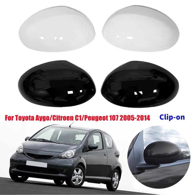 For Toyota Aygo Citroen C1 Peugeot 107 2005-2014 ABS Car Rearview Side Mirror Cover Wing Cap Exterior Door Trim Replacement Part