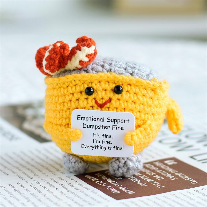 

Playful Crochet Positive Energy Sloth Doll With Card Cute Emotional Support Knitted Sloth Room Household Decoration Mother Christmas Gifts
