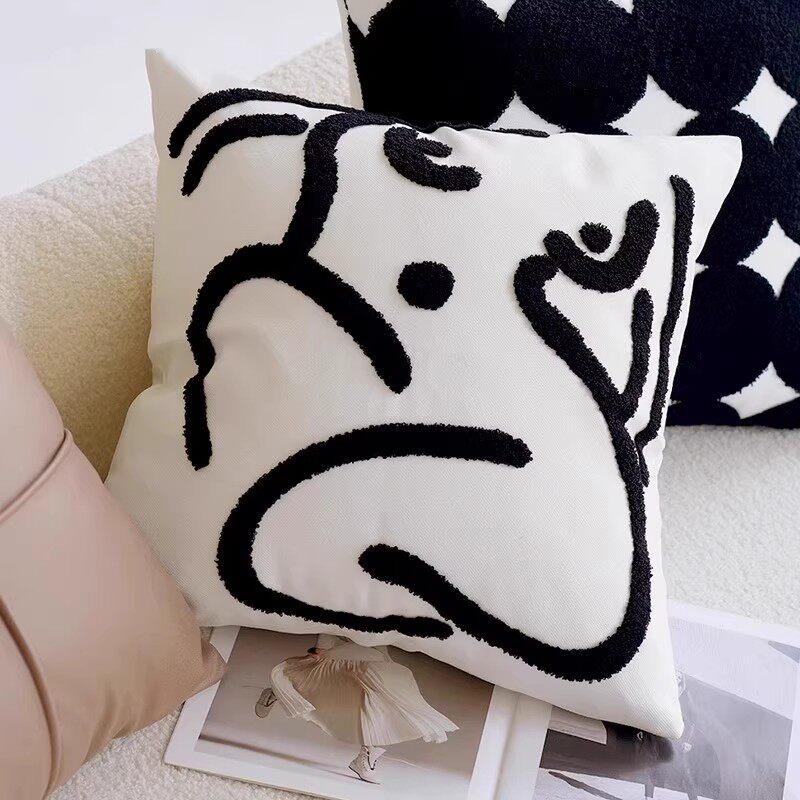 Neutral Earth Tone Abstract Throw Pillow Covers - Tufted & Textured Cushions for Couch & Home Decor Throw Pillow Customizable