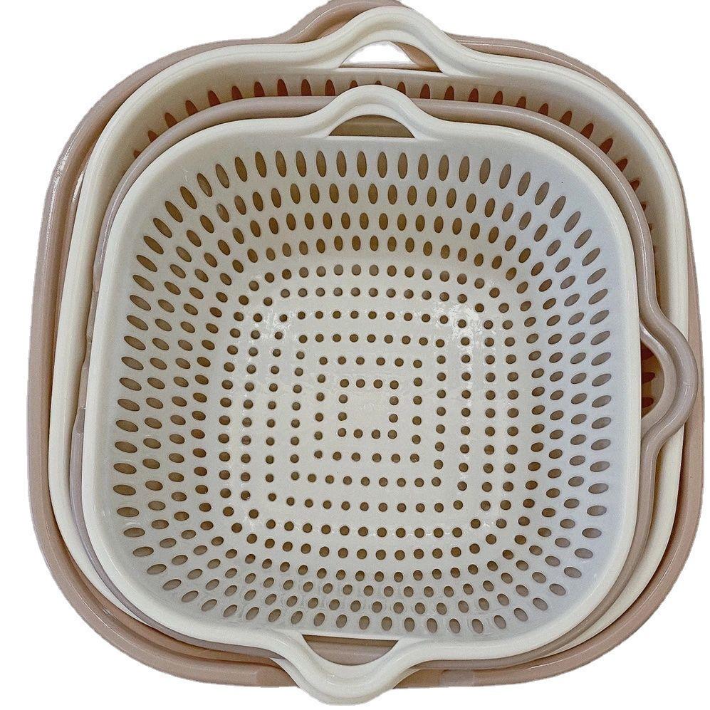 Double-Layer 8-Piece Thickened Vegetable Washing & Draining Basket Set