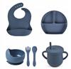 First Dishes Baby Feeding Set Silicone Dishes Garnet