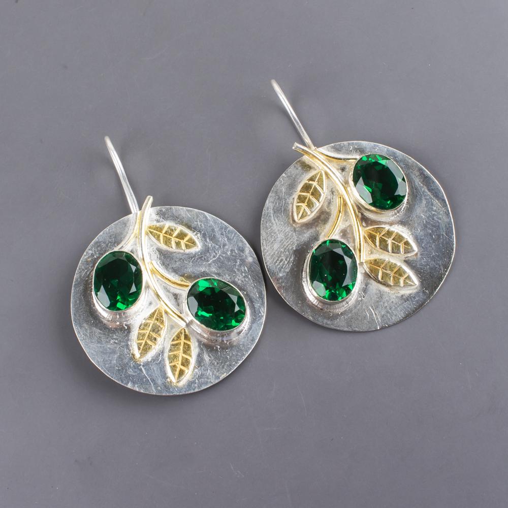 Green Emerald Handmade Boho Jewelry, Attractive Earrings For Gift, 925 Sterling Silver Earrings For Wedding Gift