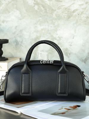 Damen Echtleder Boston Umhängetasche mit High-End-Gefühl - Großes Fassungsvermögen, Handtasche, Motorrad-Stil