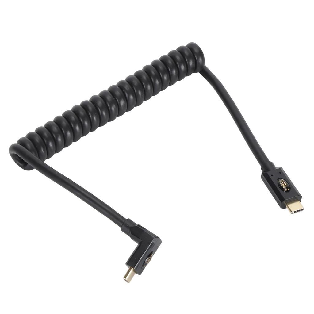 Retractable Coiled USB Type C to C Cable 3.3ft 40Gbps Supports 8K UHD Fast Charging USB 4.0 Data Syncing Wire for Laptop