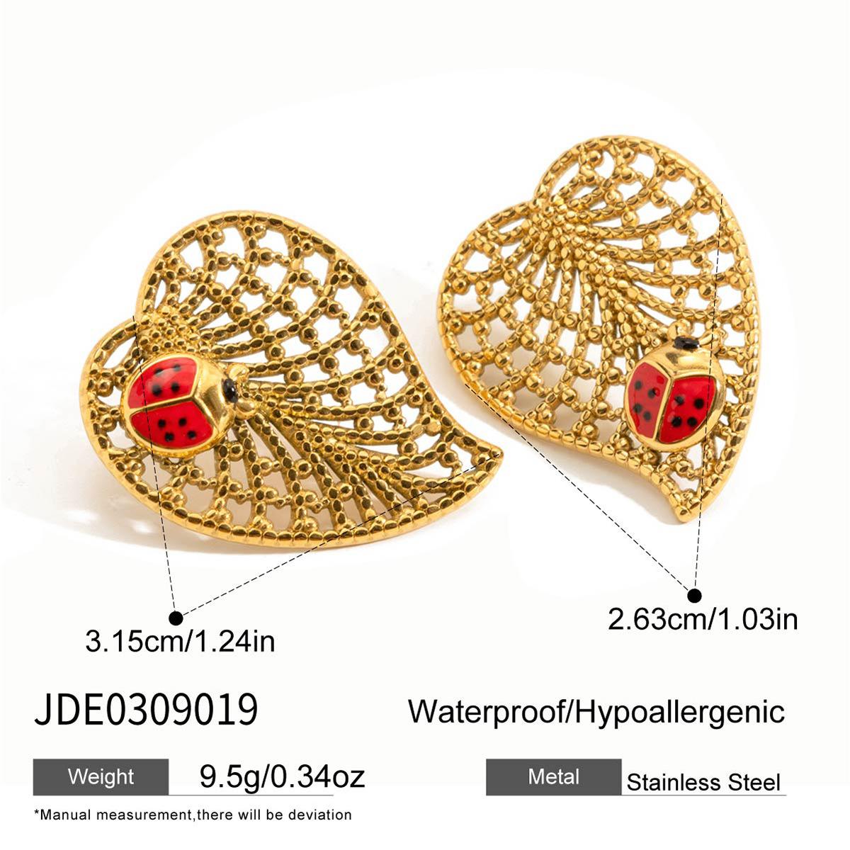 Легкая роскошь нишевые высококлассные серьги-листья с божьими коровками