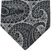 (RETREEZ) Paisley Art Pattern Microfiber Woven Fabric Men's Tie - Black & Silver