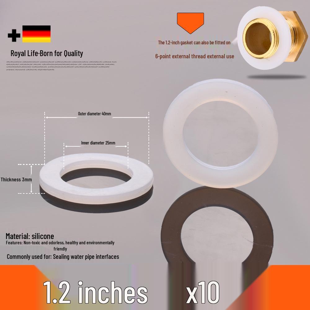 1-Inch Silicone Rubber Gasket Ring for Water Heaters and Pipes - 4-Minute Seal Flat Gasket