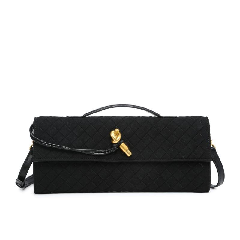 Autumn and Winter New Matte Hand-woven Hand-held Dinner Bag Fashion Lock Bag Messenger Bag Fashion