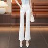 Khaki Elastic High-waisted Casual Flared Pants Women's 1116 Spring and Summer Popular High-waisted Thin Drape Pants