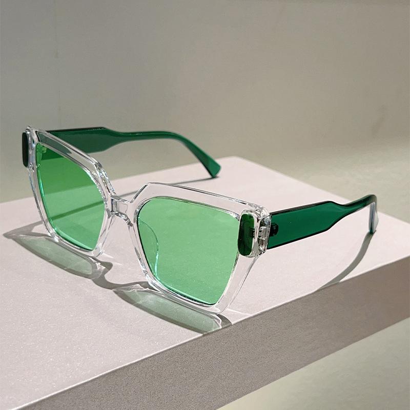 Luxury Designer Cat Eye Sunglasses Women Vintage Punk Double Color Big Frame UV400 Sun Glasses Elegant Lady