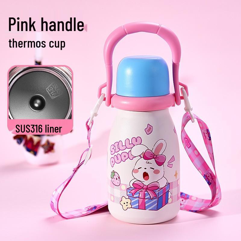 316 Stainless Steel Kids Thermos Cup with Double Capacity and Portable Handle
