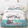 Cartoon Faultier Königin König Bettbezug Roter Süßer Tierprint Bettbezug Bettwäsche-Set Für Kinder Jungen Mädchen Blumen Blätter Bettbezug