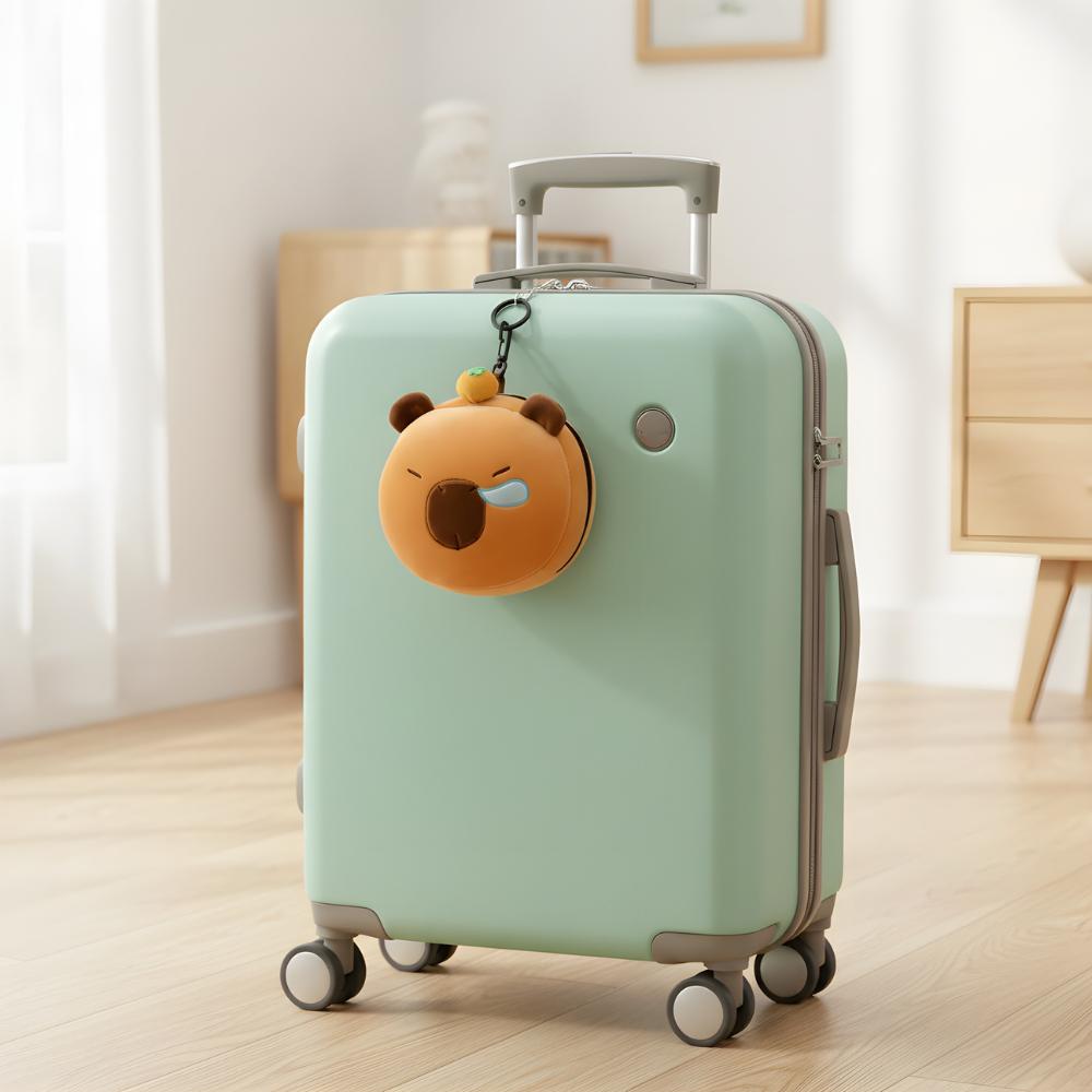 Plüschmaskottchen 4-in-1: Kissen, Schlafmaske, Capybara Schlüsselanhänger