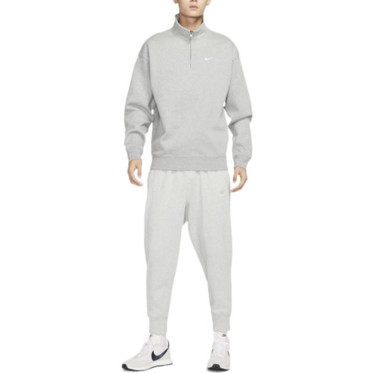 Nike Solo Swoosh 1/4-zip Sweatshirt 'Grey' Men's DQ5210-063