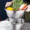 Stainless steel colander bowl, rice washing bowl, rice drainer, rice strainer, all-purpose bowl, tabletop colander set, non-clogging perforated coland