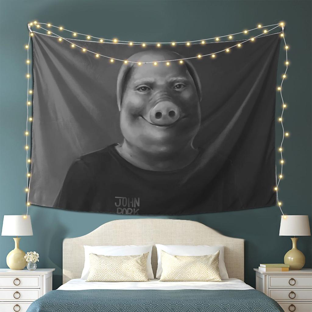 John Pork Tapestry Wall Hanging Aesthetic Home Decoration Tapestries for Living Room Bedroom