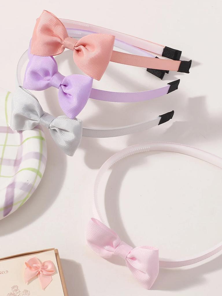 6 st Nya Enfärgade Hårband Band Handgjorda Hårrosetter Hårband för Flickor Söta Barn Barn Baby Håraccessoarer Gåvor