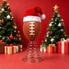Sports Ball Christmas Tree Top Ornament, Spring Mounted Santa Hat Style for Indoor Holiday Party Tabletop Shelf Display