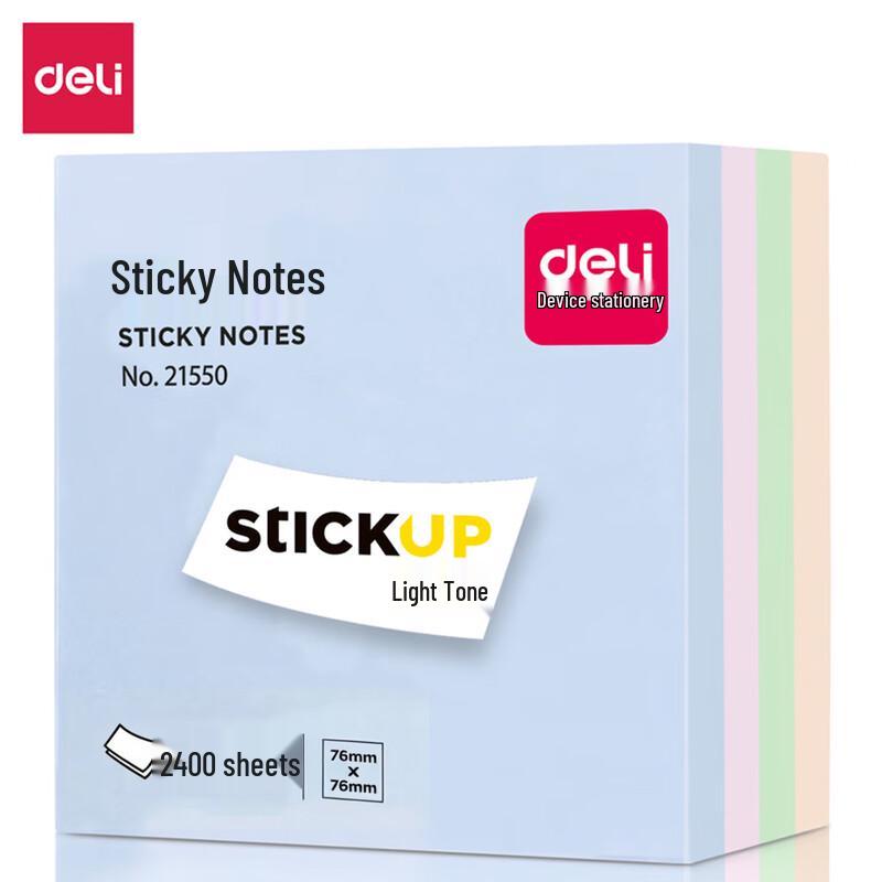 Deli 21550 Mixed Color Sticky Notes (6-Pack)