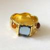 Chic Vintage Baroque Rhinestones Rings For Women With Multicolor Stones And Premium Gold Color Designs for Fashionistas