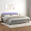 VidaXL Slat Bed Base with Mattress and LED, Upholstered Bed with Headboard, Double Bed, Adult Bedroom Bed, 3134663