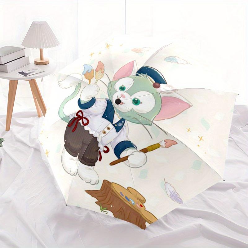 

1pc Painting Gelatoni Pattern Umbrella, Fashionable, Personalized, High-Value Folding Umbrella, a Must-Have for Summer, 8-Rib Durable Iron F