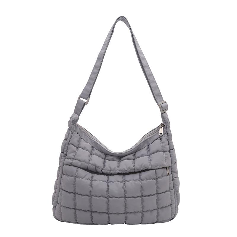 Nischen-Knödeltasche, Modische Umhängetasche, Karierte Tasche, Wolken-Sahneteil-Faltenbeutel