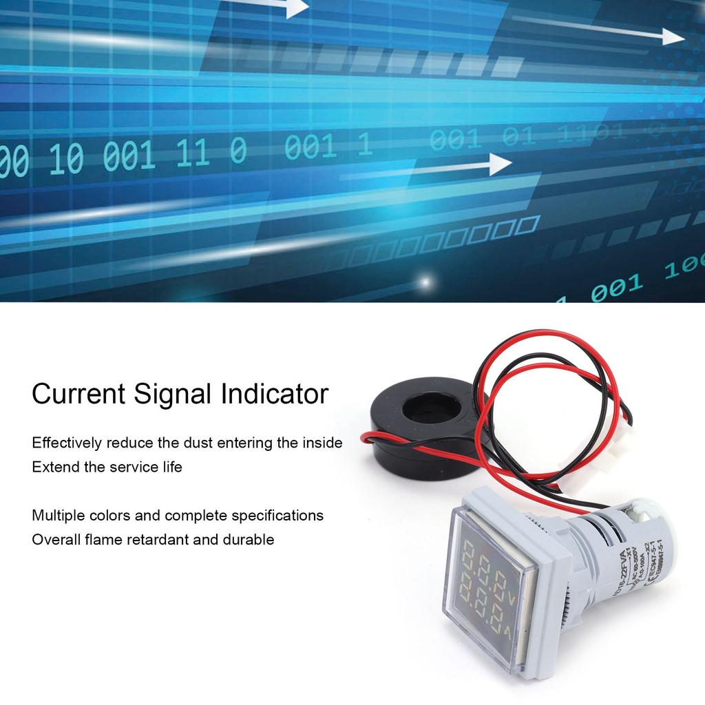 Current Signal Indicator   2‑Display   Lamp Light 60.500V AC AD16‑22FVA