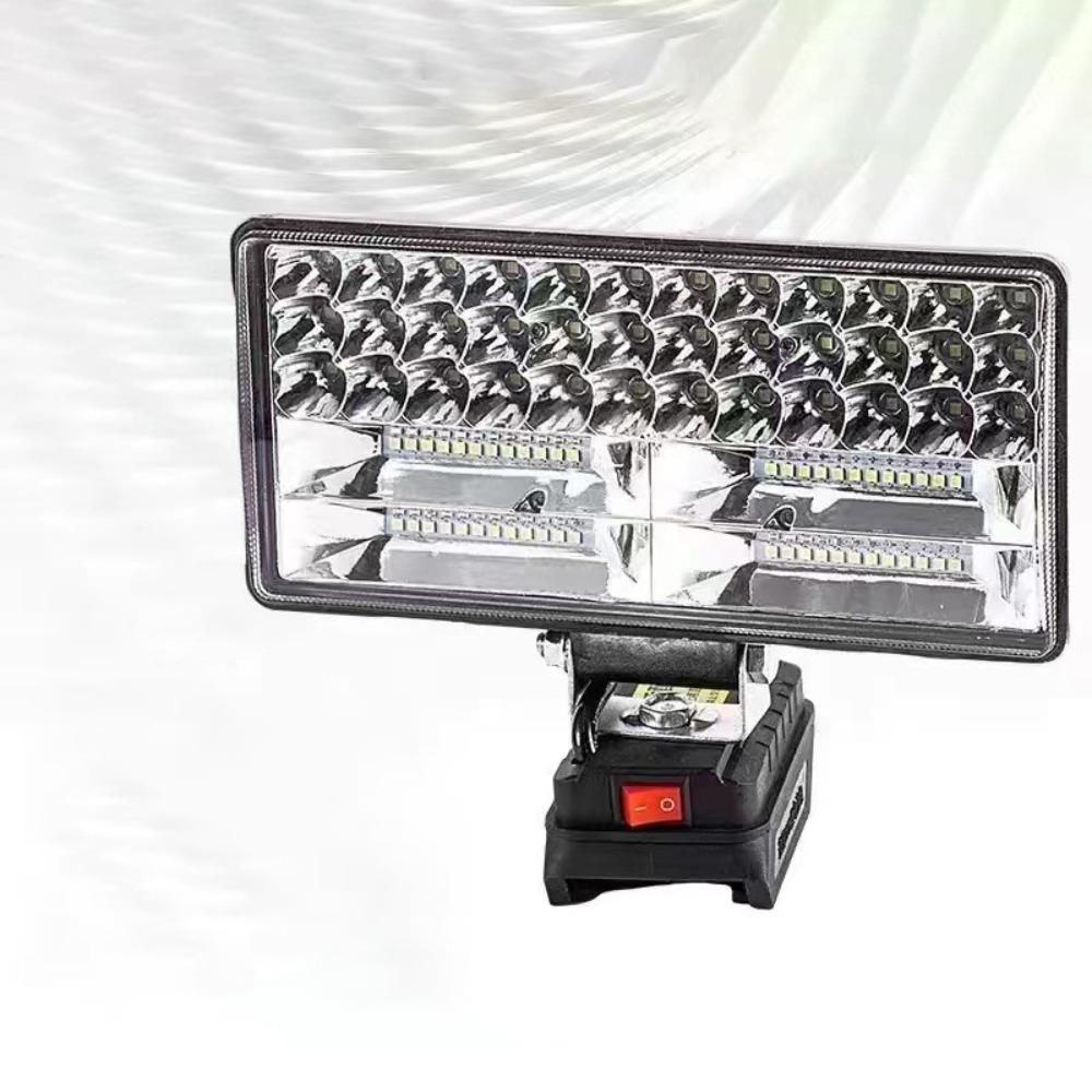 Portable 18V LED Work Light Li-ion Battery Charger Adapter Flood Lamp Handheld with USB Camping Lamp Outdoor