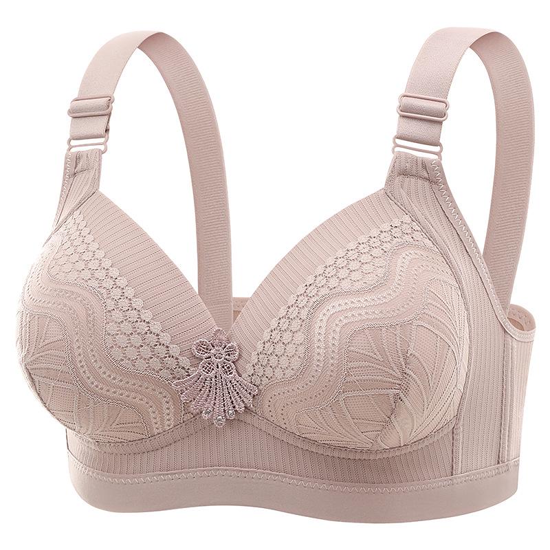 Front Closure Wireless Push-Up Bra for Middle-Aged and Elderly Women