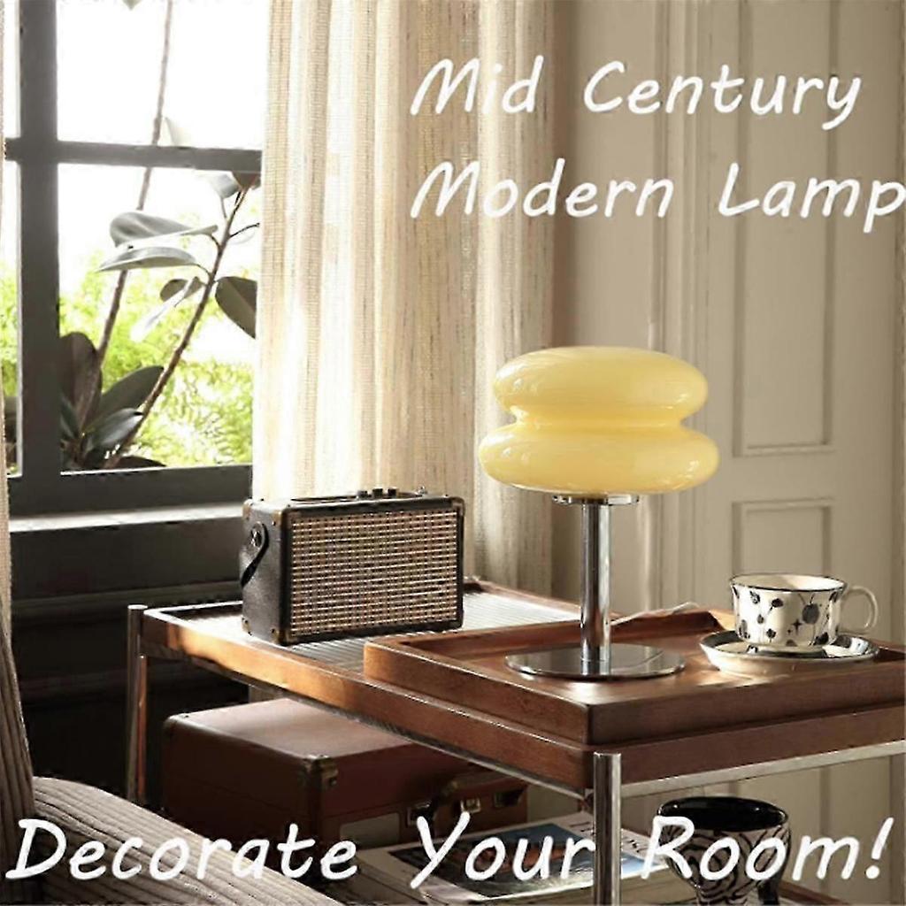 Lampada a guscio d'uovo retrò Lampada a fungo Mid Century Modern Lampada da scrivania USB Dimmerazione tricromatica Soggiorno