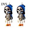 Cool Skeleton Ornament for Car 2Pcs Hoodie Ornaments, 2D Flat Acrylic Pendants, Gothic Trendy Style Hanging Ornaments Rearview Mirror, Backpack,
