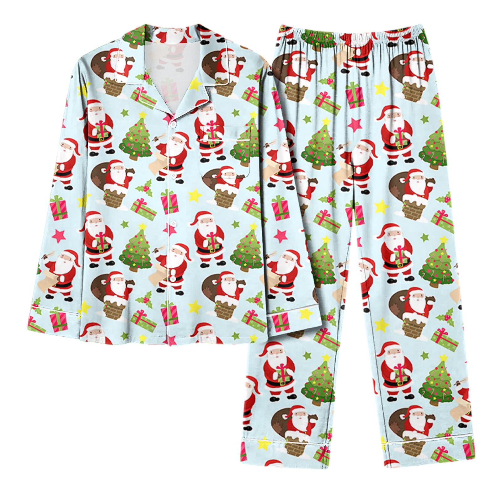 

Женский повседневный модный комплект для дома с длинным рукавом и брюками с рождественским принтом XXL