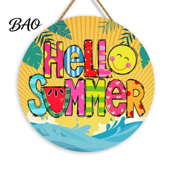 Flamingo Palm Leaf Wall Art Summer Wooden Hanging Sign, Beach Style Decor with Hemp Rope, Tropical Sign Indoor Outdoor Theme Decoration for