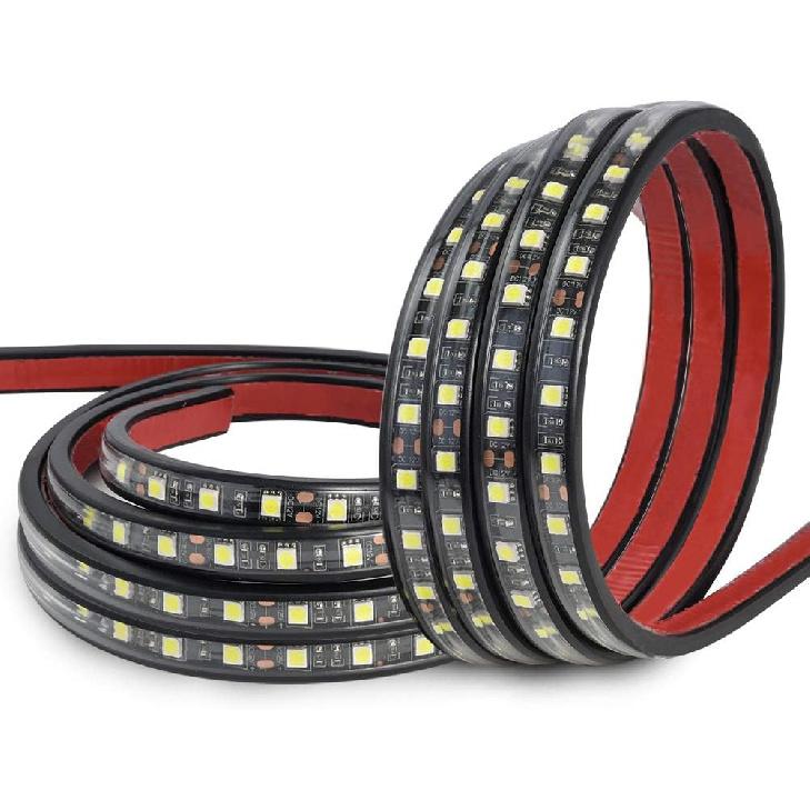 MICTUNING 2Pcs 60 Inch White LED Cargo Truck Bed Light Strip Lamp Waterproof Lighting Kit With On-Off Switch Fuse 2-Way Splitter Cable Compatible