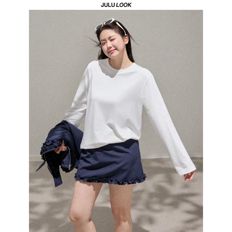 Julu Studio s  Autumn Han Nan Cave  Plus-Size Women s Three-Dimensional Lace Jacket and Skirt Set White Top L