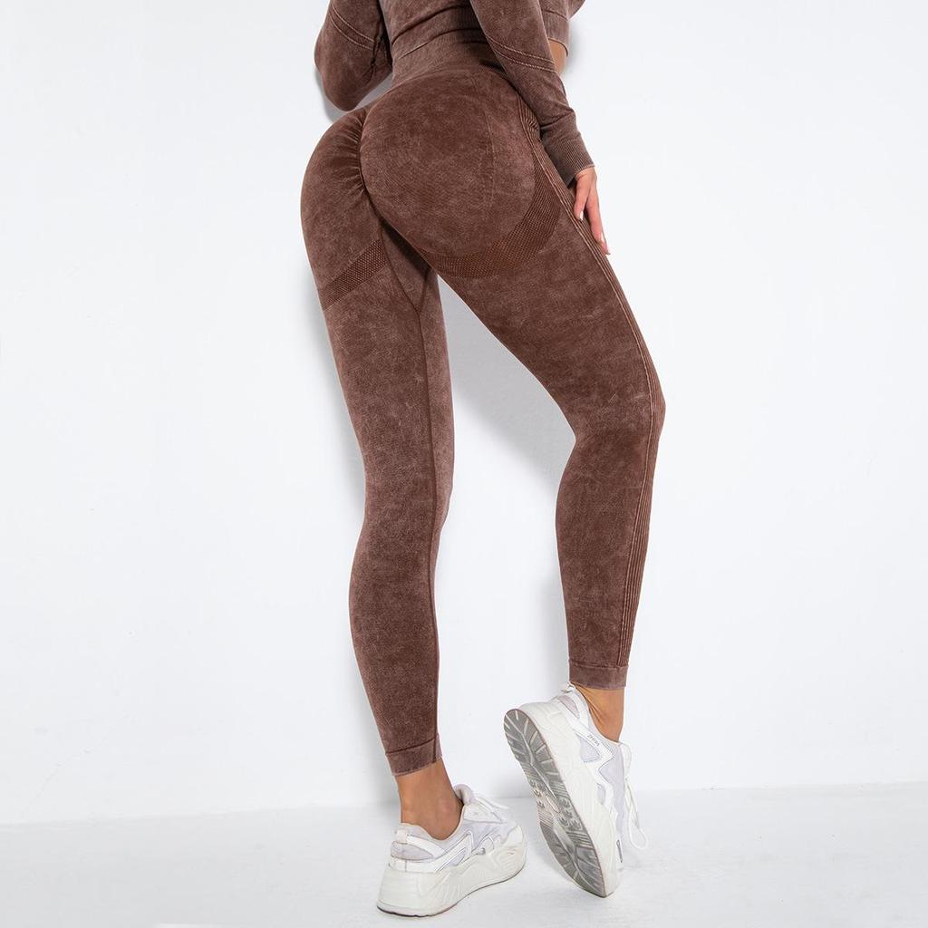 In-Stock Seamless Moisture-Wicking Sexy Peach Yoga Leggings - European & American Trend